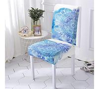Chickwin Fundas Elasticas para Sillas de Comedor, Estilo Mandala Fundas para Silla Pack 1 2 4 6 8, Fundas Sillas Respaldo Alto Elasticas Ajustables Universales (Vistoso,6 Piezas)