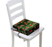 Chickwin Impresión Navideña Asiento Elevador Ninos Bebé Infantil Mesa Asiento Portátil para de Comedor Sillas Gruesas Desmontables Cojín de Asiento Ajustable (Flores,40x40x10cm)