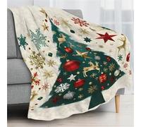 Chickwin Manta Franela Cama 90 135 150, Feliz Navidad Manta para Sofá Invierno Manta Felpa Suave Microfibra Mantas Cálida y Duradera para Infantil y Adulto (130x150cm,Alce navideño B)