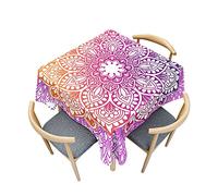 Chickwin Mantel para Mesa Cuadrado, Mantel Antimanchas Impermeable, Patrón Mandalas Espléndido 3D Mantel de Poliéster Lavable para Cocina Comedor Decoración del Hogar (90x90cm,Rosa)
