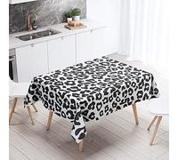 Chickwin Mantel para Mesa Impermeable Antimanchas, Cocina Salón Comedor Decoración con Color Abstracto Rectangular Lavable Mantel de Tela de poliéster (Leopardo de Las Nieves Blanco,140 * 160cm)
