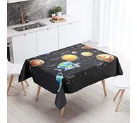 Chickwin Mantel para Mesa Impermeable Antimanchas, Cocina Salón Comedor Decoración con Impresión de Espacio Infantil Rectangular Lavable Mantel de Tela de poliéster (Tierra,60 * 60cm)