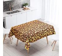 Chickwin Mantel para Mesa Impermeable Antimanchas, Moderno Cocina Comedor Rectangular Resistente al Desgaste Lavable Mantel de Poliéster Impresión de Leopardo de Camuflaje (100x140cm,A)