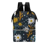 Chickwin Mochilas de Pañales para Bebé, Bolso del Bebés Mamá Grande Capacidad Bolsas Multifuncionales Mochila Carrito Bebe Maternidad Pañalera Mochila Cambiador (margarita gris,28x40x18cm)
