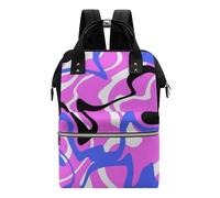 Chickwin Mochilas de Pañales para Bebé, Bolso del Bebés Mamá Grande Capacidad Bolsas Multifuncionales Mochila Carrito Bebe Maternidad Pañalera Mochila (resumen morado,28x40x18cm)