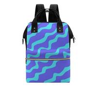 Chickwin Mochilas de Pañales para Bebé, Bolso del Bebés Mamá Grande Capacidad Bolsas Multifuncionales Mochila Carrito Bebe Maternidad Pañalera Mochila (ondas azules,28x40x18cm)