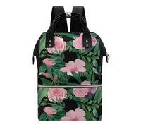 Chickwin Mochilas de Pañales para Bebé, Bolso del Bebés Mamá Grande Capacidad Bolsas Multifuncionales Mochila Carrito Bebe Maternidad Pañalera Mochila Cambiador (Hojas de rosa,28x40x18cm)