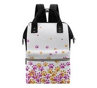 Chickwin Mochilas de Pañales para Bebé, Bolso del Bebés Mamá Grande Capacidad Bolsas Multifuncionales Mochila Carrito Bebe Maternidad Pañalera Mochila Cambiador (huella,28x40x18cm)