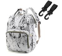 Chickwin Mochilas de Pañales para Bebé, Bolso del Bebés Mamá Grande Capacidad Bolsas Multifuncionales Mochila Carrito Bebe Maternidad Pañalera Mochila Cambiador (mármol,40x25x16cm)