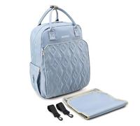 Chickwin Mochilas de Pañales para Bebé, Impermeable Grande Bolsas Multifuncionales Mochila Maternidad Pañalera para Bebés con Cambiador Portátil para Mamá y Papá (30x17x39cm,azul)