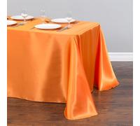 Chickwin Nappe en Satin Rectangulaire Couleur Unie, Nappe d'Intérieur Doux Lavable Décoration de Table pour Mariage, Jardin, Fête, Banquet, Restaurant, Hôtel, Conférences (Negro,145x300cm)