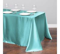 Chickwin Nappe en Satin Rectangulaire Couleur Unie, Nappe d'Intérieur Doux Lavable Décoration de Table pour Mariage, Jardin, Fête, Banquet, Restaurant, Hôtel, Conférences (Verde Menta,145x366cm)
