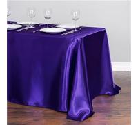 Chickwin Nappe en Satin Rectangulaire Couleur Unie, Nappe d'Intérieur Doux Lavable Décoration de Table pour Mariage, Jardin, Fête, Banquet, Restaurant, Hôtel, Conférences (Morado Oscuro,145x366cm)