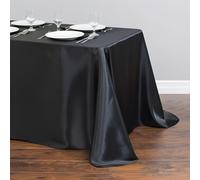 Chickwin Nappe en Satin Rectangulaire Couleur Unie, Nappe d'Intérieur Doux Lavable Décoration de Table pour Mariage, Jardin, Fête, Banquet, Restaurant, Hôtel, Conférences (Naranja Coral,145x250cm)