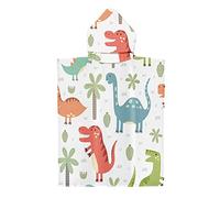 Chickwin Poncho Toalla Bebe Adulto Hombre Mujer, Dinosaurio 3D Poncho de Surf Playa Toalla con Capucha Cambiarse de Ropa Chico Verano Toalla de Baño Toalla Playa (65x75cm,Azul Rojo)