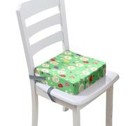 Chickwin Rehausseur Chaise Enfant 4-12 Ans, Rehausseur Chaise Coussin Enfants Portable Lavable Surélevée Coussin avec 2 Sangles à Boucle de Sécurité (Felices Pascuas 5,32 * 32 * 8cm)