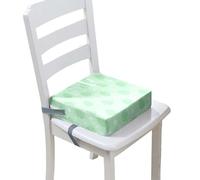 Chickwin Rehausseur Chaise Enfant 4-12 Ans, Rehausseur Chaise Coussin Enfants Portable Lavable Surélevée Coussin avec 2 Sangles à Boucle de Sécurité (Felices Pascuas 1,32 * 32 * 8cm)