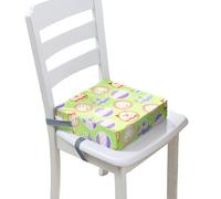 Chickwin Rehausseur Chaise Enfant 4-12 Ans, Rehausseur Chaise Coussin Enfants Portable Lavable Surélevée Coussin avec 2 Sangles à Boucle de Sécurité (Felices Pascuas 6,40 * 40 * 10cm)