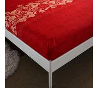 Chickwin Sábana Bajera Ajustable Colchones, 100% Poliéster Suave Cómoda Transpirable Tela - Blume Impresión - Elástico en el Borde Bolsillo Profundo 25cm (Rosa roja,120x200x25cm)