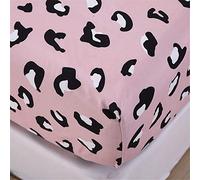 Chickwin Sábana Bajera Ajustable Colchones Decorativa, Floral Impresión Microfibra Suave Transpirable Tela - Elástico en el Borde Bolsillo Profundo 30cm (Estampado de Leopardo,90x200+30cm)