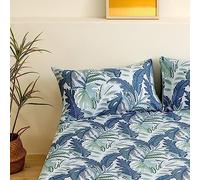 Chickwin Sábana Bajera Ajustable Colchones, Suave Cómoda Transpirable Poliéster Tela - Flores Planta Imprimir - Elástico en el Borde Bolsillo Profundo 30cm (2 Fundas de Almohada,Selva Tropical)