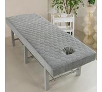 Chickwin Sábana Bajera para Camilla de Masaje Color Sólido, Algodón Sabanas con Agujero, Elástica Colcha para SPA Hall, Centro de Bienestar (Hexágono Gris,80x190cm)