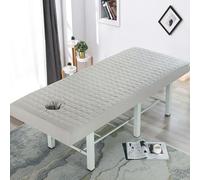Chickwin Sábana Bajera para Camilla de Masaje Color Sólido, Algodón Sabanas con Agujero, Elástica Colcha para SPA Hall, Centro de Bienestar (Gris,70x190cm)