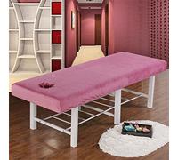 Chickwin Sábana Bajera para Camilla de Masaje con Agujero, Terciopelo Suave Elástica Sabanas, Reutilizable Belleza Sabanas Bajeras, SPA Salón de Belleza Funda para Camilla (190x80cm,Rosa)