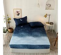 Chickwin Sábana Bajeras Ajustables 100% Microfibra Sábana Coralina Bajera 90x190/200 cm - Sabánas Infantiles con Elásticos, Adecuada para Un Colchón con Una Altura de 25-30cm (Azul)