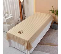 Chickwin Sábana para Camilla de Masaje con Agujero, Satén de Color Sólido Sabanas, Reutilizable Belleza Sabanas Bajeras, para Salón de Belleza Funda para Camilla SPA (100x200cm,Camello)