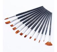 Chickwin Set de Cepillo de Pintura, 12 Piezas/Set Nilón de Pelo de Madera de la manija Acuarela Acuarela Pintura Pluma Acrílico Suministros de Pintura al oleo (Azul Profundo)