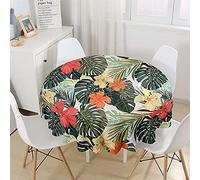 Chickwin-Shop Mantel Redondo Estampado Floral Nórdico, Mantel para Mesa Impermeable y Antimanchas, Mantel de Poliéster para Jardin, Comedor, Cocina, Salón Decoración (Monstera,150cm)