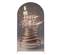 Chickwin Telón de Fondo de Arco, 2025 Happy Birthday Tela de Telón de Fondo Elastico, para Fiesta de Cumpleaños, Ceremonia de Boda, Estudio Fotográfico (Champán Dorado,6FT)