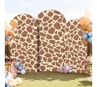 Chickwin Telón de Fondo de Arco, 3D Impresión Texturas Animales Tela de Telón de Fondo de Arco de Boda de 2 Lados in Tessuto Elastico, para Estudio Fotográfico, Fiesta, Boda (Camel,65x150cm/5FT)