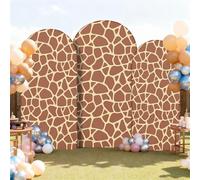 Chickwin Telón de Fondo de Arco, 3D Impresión Texturas Animales Tela de Telón de Fondo de Arco de Boda de 2 Lados in Tessuto Elastico, para Estudio Fotográfico, Fiesta, Boda (Caqui 2,80x180cm/6FT)