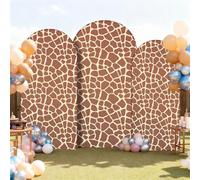 Chickwin Telón de Fondo de Arco, 3D Impresión Texturas Animales Tela de Telón de Fondo de Arco de Boda de 2 Lados in Tessuto Elastico, para Estudio Fotográfico, Fiesta, Boda (Caqui 1,55x120cm/4FT)