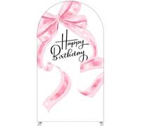 Chickwin Telón de Fondo de Arco Elastico, Tela de Telón de Fondo de Arco de Boda Estampado de Lazos en 3D para Estudio Fotográfico, Fiesta de Cumpleaños, Boda (Rosa 4,7.2FT)