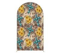 Chickwin Telón de Fondo de Arco, Estampado de Leopardo Tela de Telón de Fondo Elastico, para Estudio Fotográfico, Fiesta de Cumpleaños, Ceremonia de Boda (Estampado de Leopardo 11,5FT)