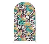 Chickwin Telón de Fondo de Arco, Estampado de Leopardo Tela de Telón de Fondo Elastico, para Estudio Fotográfico, Fiesta de Cumpleaños, Ceremonia de Boda (Estampado de Leopardo 7,5FT)