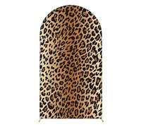 Chickwin Telón de Fondo de Arco, Estampado de Leopardo Tela de Telón de Fondo Elastico, para Estudio Fotográfico, Fiesta de Cumpleaños, Ceremonia de Boda (Estampado de Leopardo 1,4FT)