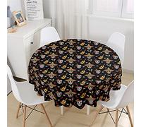 Chickwing Mantel Impermeable y Antimanchas Redondo, México El Día de Los Muertos Patrón de Cráneo Mantel para Mesa, Mantel para Jardin, Comedor, Cocina, Salón Decoración (Cráneo Floral C,120cm)