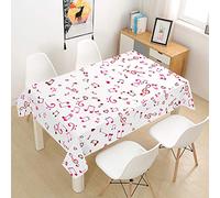 Chickwing Mantel para Mesa Rectangular Manta de Picnic, Impermeable y Antimanchas Creativo 3D Mantel Estampado de Nota Musical, Mantel para Cocina Salón Comedor (Rosa,140x180cm)