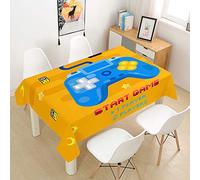 Chickwing Mantel para Mesa Rectangular Manta de Picnic, Impermeable y Antimanchas Mantel Estampado Divertido Gamepad 3D, Mantel para Cocina Salón Comedor (Naranja,60x60cm)