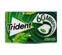 Chicles sabor hierbabuena 60 minutos sin azúcar Trident caja 22 g
