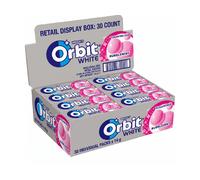 Chicles sin azúcar Wrigley's Orbit White Bubblemint, 30 unidades x 14 g, caja