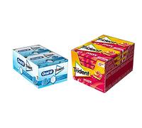 CHICLES TRIDENT ORALB MENTA 17GX12 & Max Melocotón y Sandía - Chicles sin Azúcar con Sabor a Melocotón y Sandía- Paquete de 12 Envases de 23 g