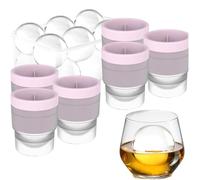 Chiclify Ice Ball Maker Mold(2.4in), 2/3/6PCS Reusable Silicone Large DIY Round Ice Cube Mold for Bourbon Whiskey, Cocktails, Easy to Demould and Clean (Pink,6)