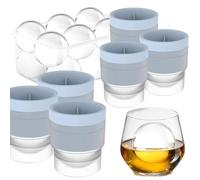 Chiclify Ice Ball Maker Mold(2.4in), 2/3/6PCS Reusable Silicone Large DIY Round Ice Cube Mold for Bourbon Whiskey, Cocktails, Easy to Demould and Clean (Blue,6)