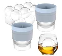 Chiclify Ice Ball Maker Mold(2.4in), 2/3/6PCS Reusable Silicone Large DIY Round Ice Cube Mold for Bourbon Whiskey, Cocktails, Easy to Demould and Clean (Blue,2)