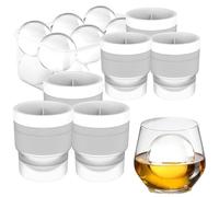 Chiclify Ice Ball Maker Mold(2.4in), 2/3/6PCS Reusable Silicone Large DIY Round Ice Cube Mold for Bourbon Whiskey, Cocktails, Easy to Demould and Clean (White,6)